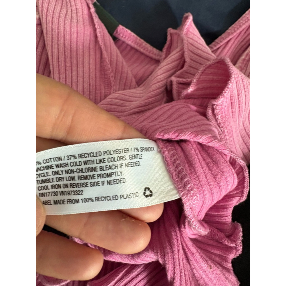 Wild Fable pink ribbbed cropped Tank Top Size XS - Picture 3 of 4